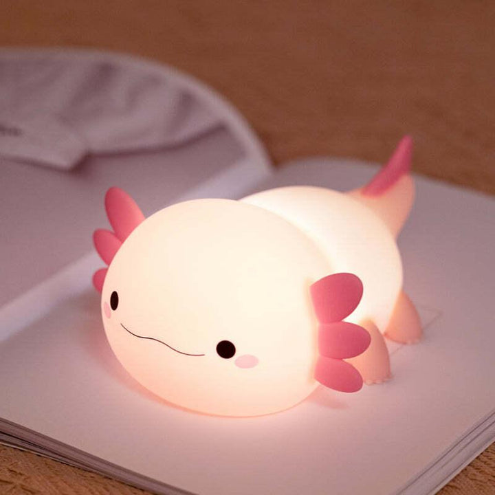 NitePet Axolotl LED Night Light – Silicone USB Lamp with Touch Control - NitePet