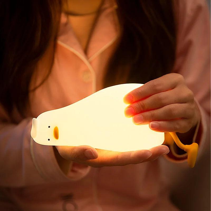 Lazy Duck LED Night Light – Playful Silicone Lamp for Cozy Spaces & Gifts - NitePet