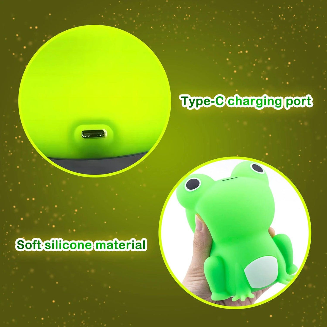 NitePet Frog Night Light – Kid-Safe Silicone LED Lamp with Touch Timer - NitePet