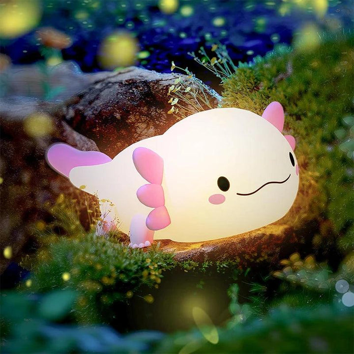 NitePet Axolotl LED Night Light – Silicone USB Lamp with Touch Control - NitePet